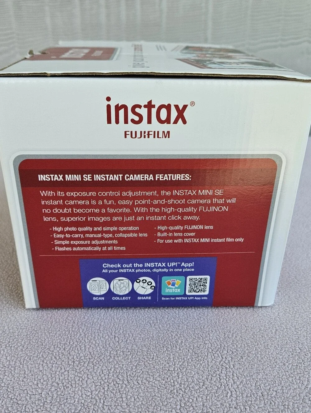 Fujifilm Instax Mini SE Instant Film Camera Bundle Gray Photo Frame Stickers